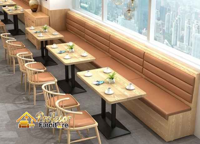 Bikin sofa panjang cafe sandaran dinding per meter bekasi
