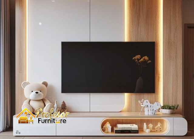 Tukang Backdrop TV Minimalis HPL Custom Terdekat Bogor