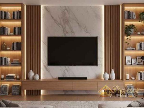 Cek Harga Backdrop TV Minimalis HPL Custom Sultan Jakarta