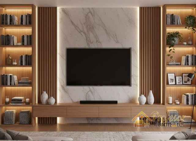 Cek Harga Backdrop TV Minimalis HPL Custom Sultan Jakarta