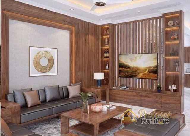 Sekat ruang tamu dan keluarga minimalis modern Bekasi Utara