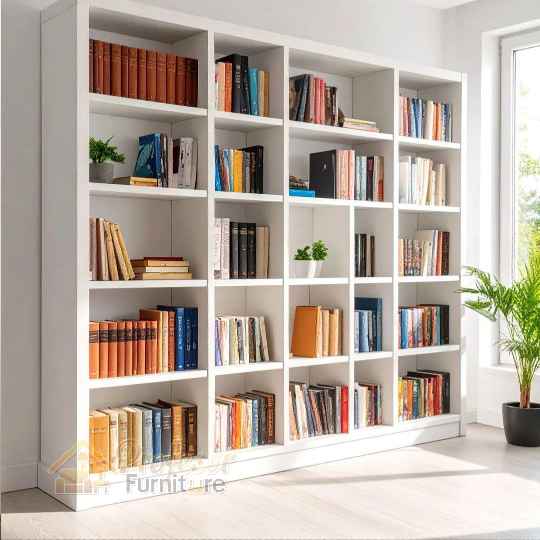 Rak Buku Perpustakaan Minimalis Custom HPL Mewah