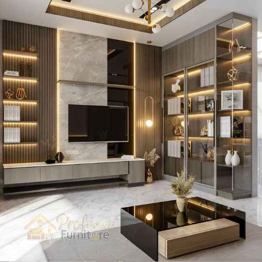 Desain ruang keluarga minimalis modern 3x3 meter tetap lega