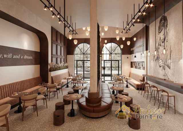 Jasa interior cafe Bekasi lahan mini gratis 3D