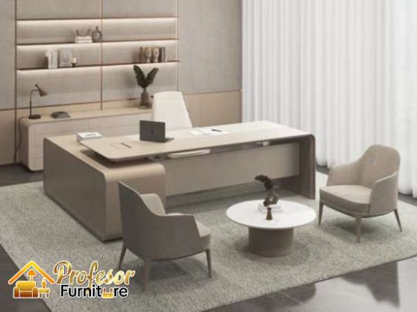 Custom Meja Direktur Jakarta Minimalis Gratis Rak harga murah