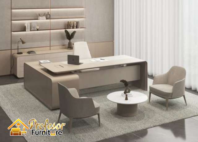 Custom Meja Direktur Jakarta Minimalis Gratis Rak harga murah
