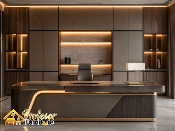 Jasa meja direktur bekasi HPL mewah promo harga pabrik