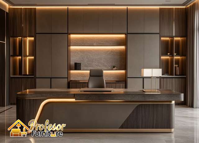Jasa meja direktur bekasi HPL mewah promo harga pabrik
