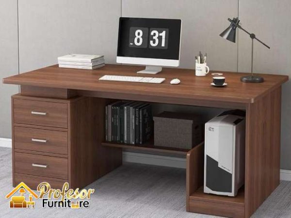 Custom Meja Komputer Bekasi Kantor Setup Rapi Bebas Kabel