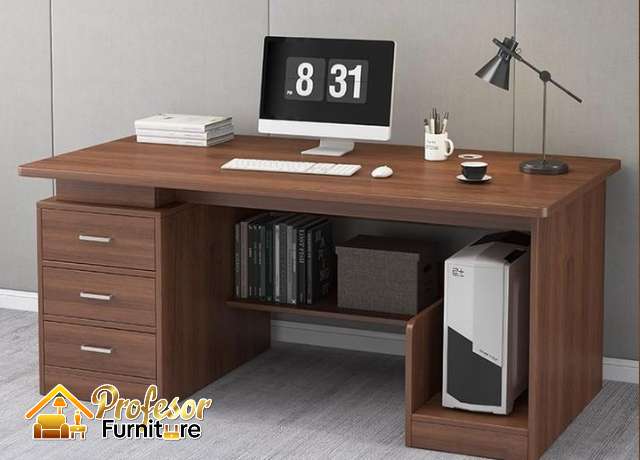 Custom Meja Komputer Bekasi Kantor Setup Rapi Bebas Kabel