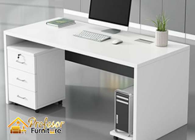 Custom Meja Komputer Bekasi Kantor Setup Rapi Bebas Kabel