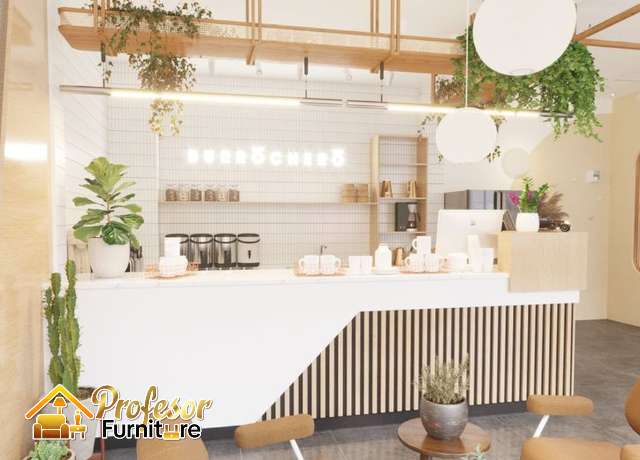Custom meja barista Bekasi minimalis mewah siap kirim