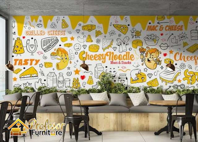 Jasa wallpaper custom Jakarta cafe langsung pasang