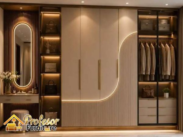 Jasa lemari pakaian Jakarta full plafon elegan